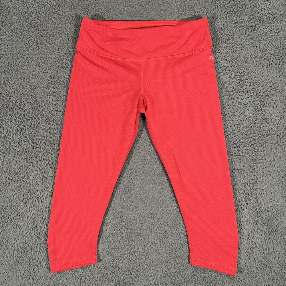 Prana Leggings Womens Large Red Cropped Periwinkle Yoga Activewear